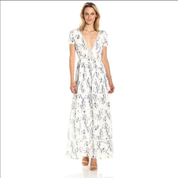 Lucca Coulture Beautiful Chiffon Vneck Lined Maxi - Picture 3 of 8